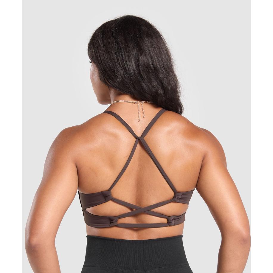 Gymshark Cross Back Bra Heritage Brown Bruin
