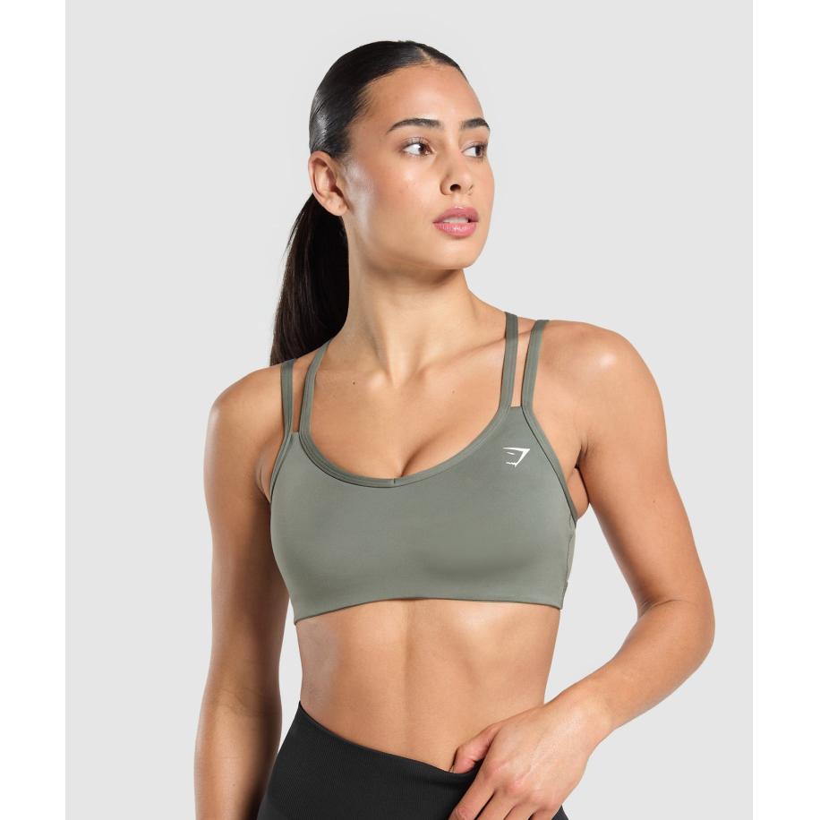 Gymshark Strap Feature Sports Bra Unit Green Groen
