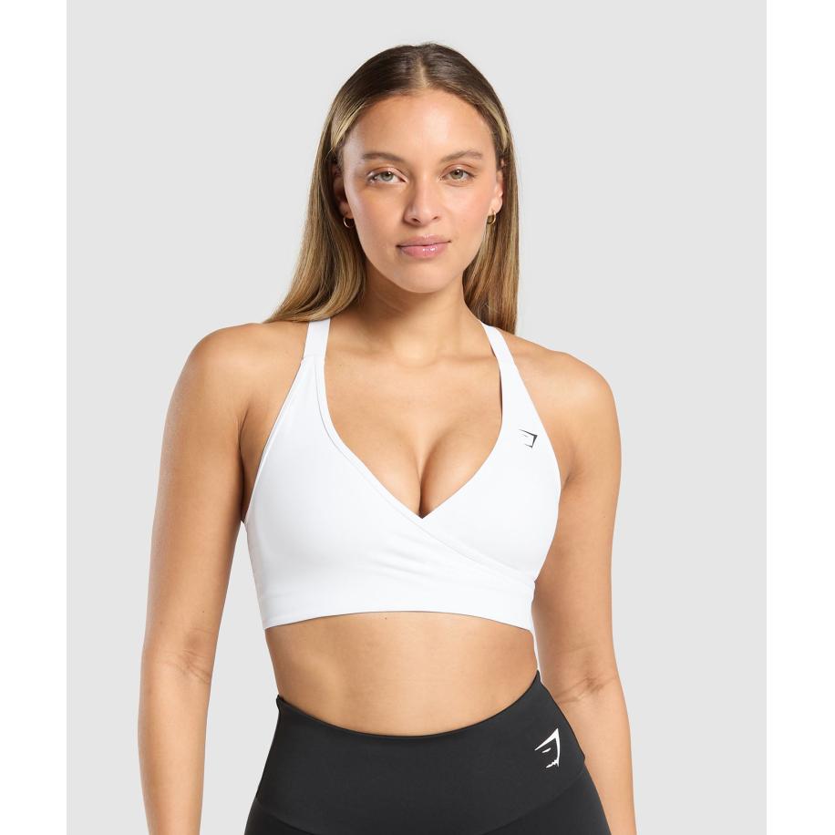 Gymshark Wrap Sports Bra White Rood
