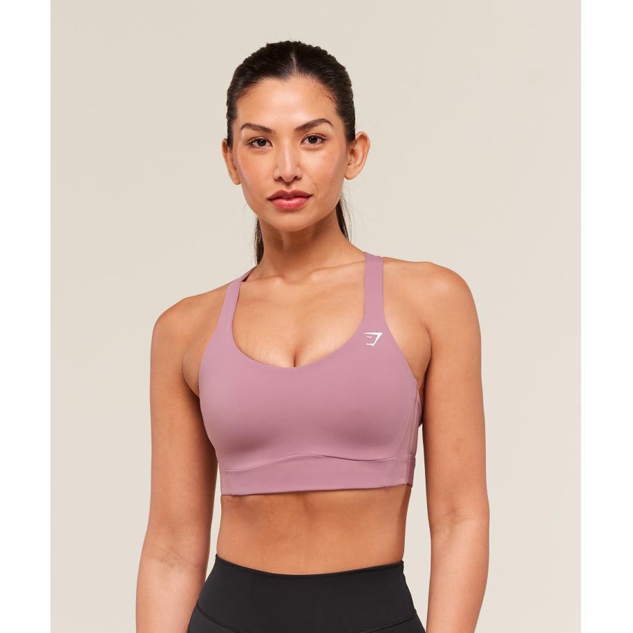 Gymshark Crossover Strap High Support Sports Bra Calm Pink Roze