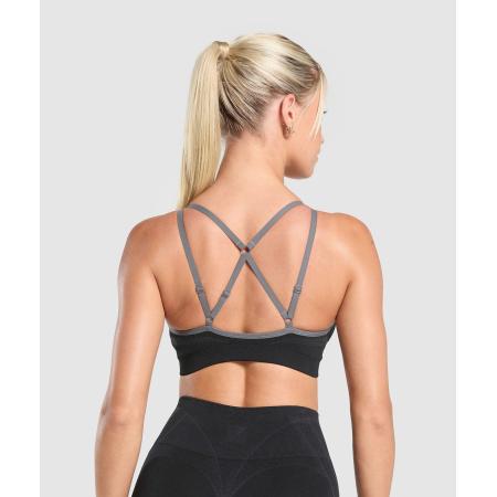 Gymshark Apex Contrast Sports Bra Black/Brushed Grey