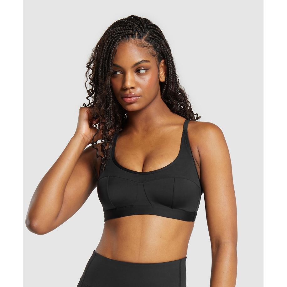 Gymshark Mesh Sports Bra Black Zwart
