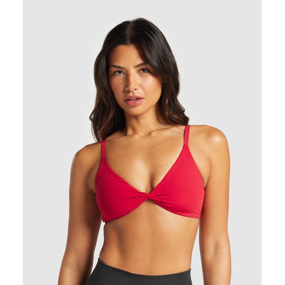 Gymshark Twist Front Bralette Carmine Red Rood