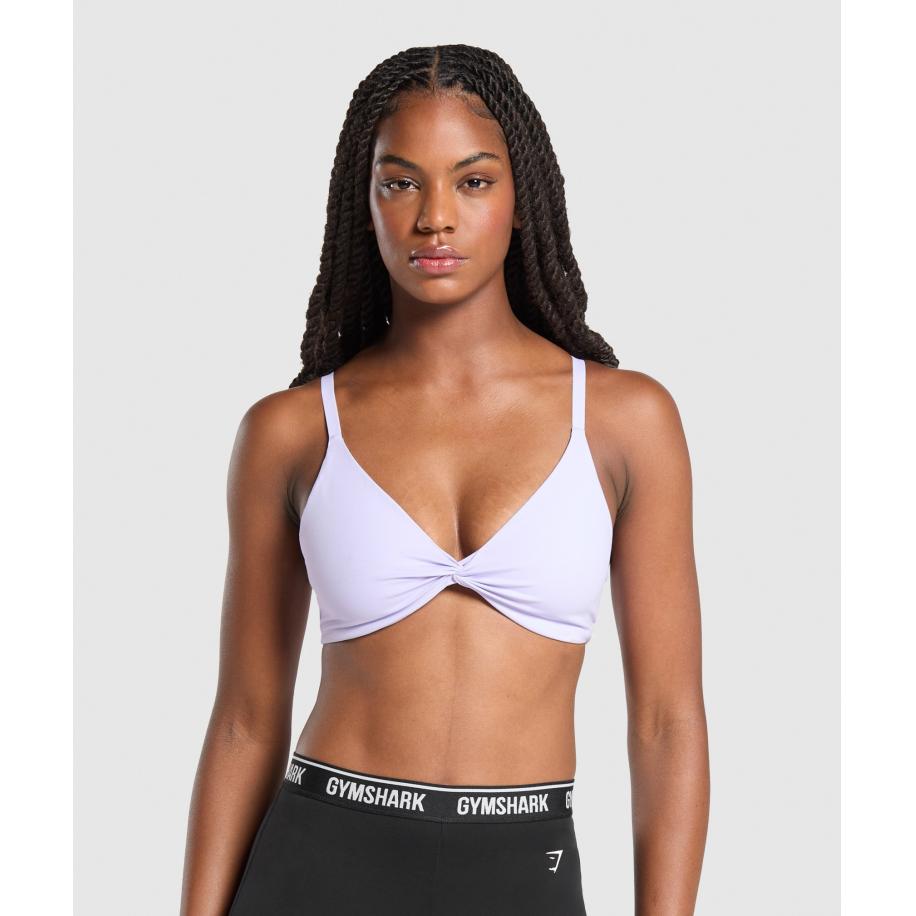 Gymshark Twist Front Bralette Fresh Lilac Paars