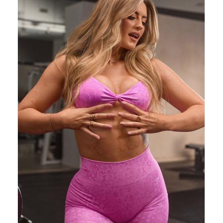 Gymshark Adapt Animal X Whitney Seamless Twist Front Bra Sour Pink/Vibrant Pink