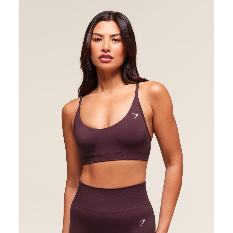 Gymshark Everyday Seamless Racerback Sports Bra Cherry Purple Paars