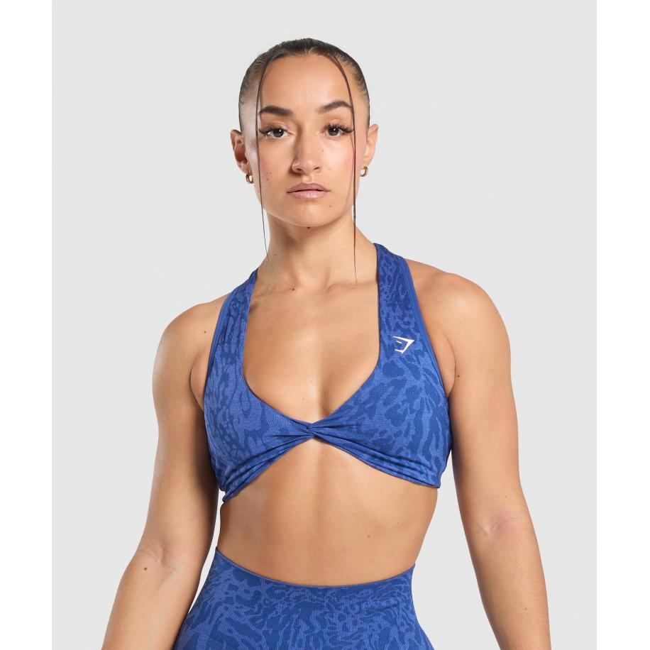 Gymshark Adapt Safari Seamless Bralette Wave Blue/Iris Blue Blauw