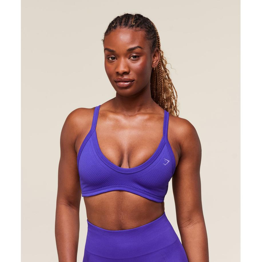 Gymshark Energised Seamless Sports Bra Cobalt Purple Paars