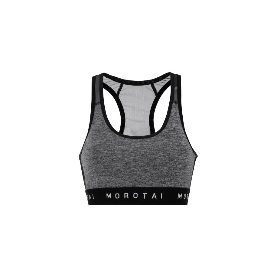 MOROTAI Sport bh Athletic grijs gemêleerd / zwart / wit Grijs