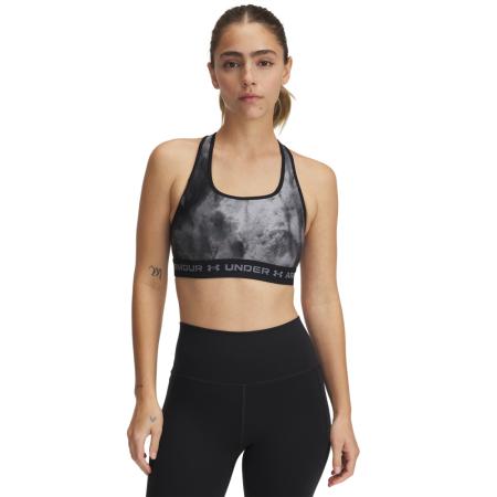 Armour® Mid Crossback Printed Sport-bh Zwart / Titan Grijs / Titan Grijs XS
