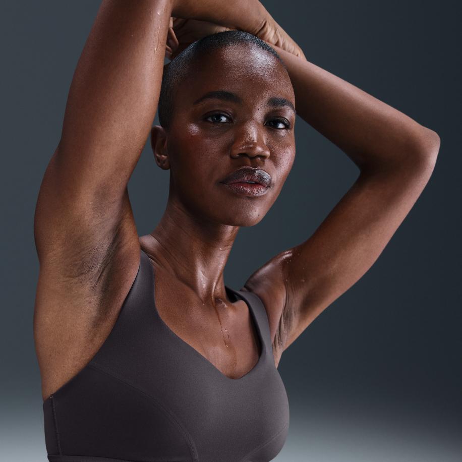 Nike Indy High Support padded verstelbare sport-bh - Grijs Grijs