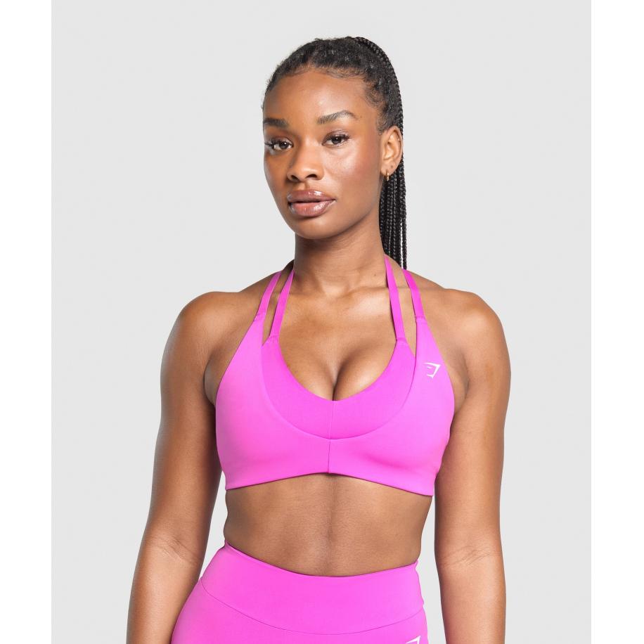 Gymshark Reps T Back Sports Bra Vibrant Pink Roze