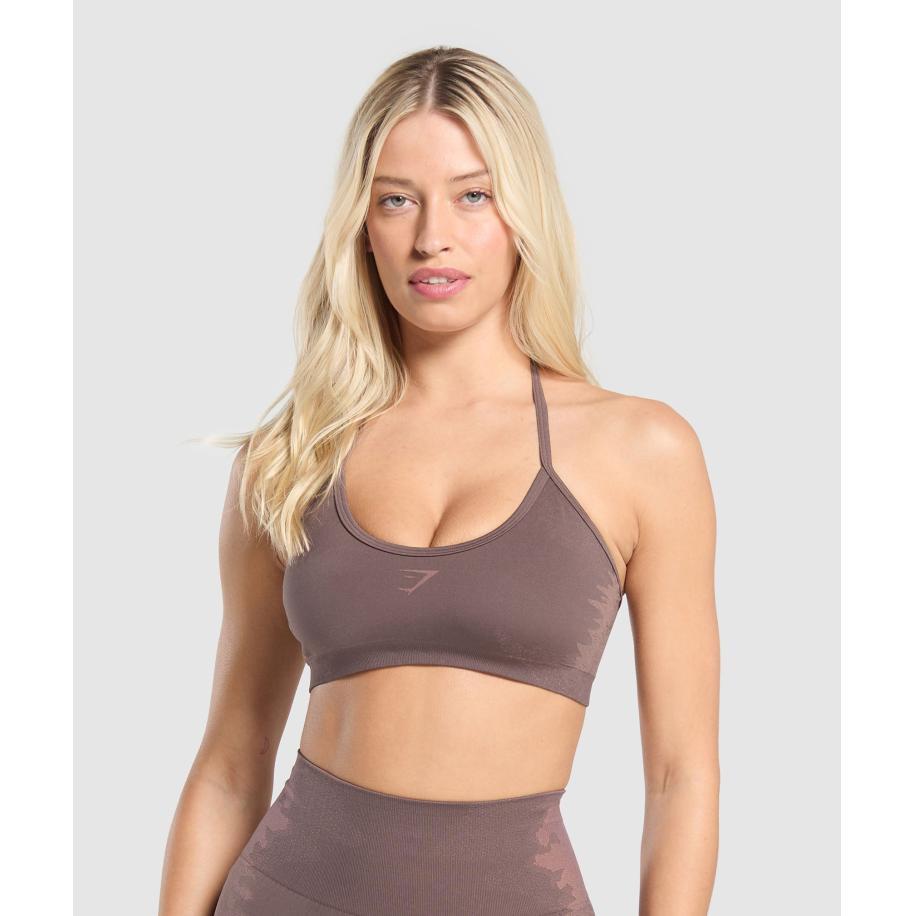 Gymshark Caged Seamless Bralette Steel Purple/Brick Brown Paars