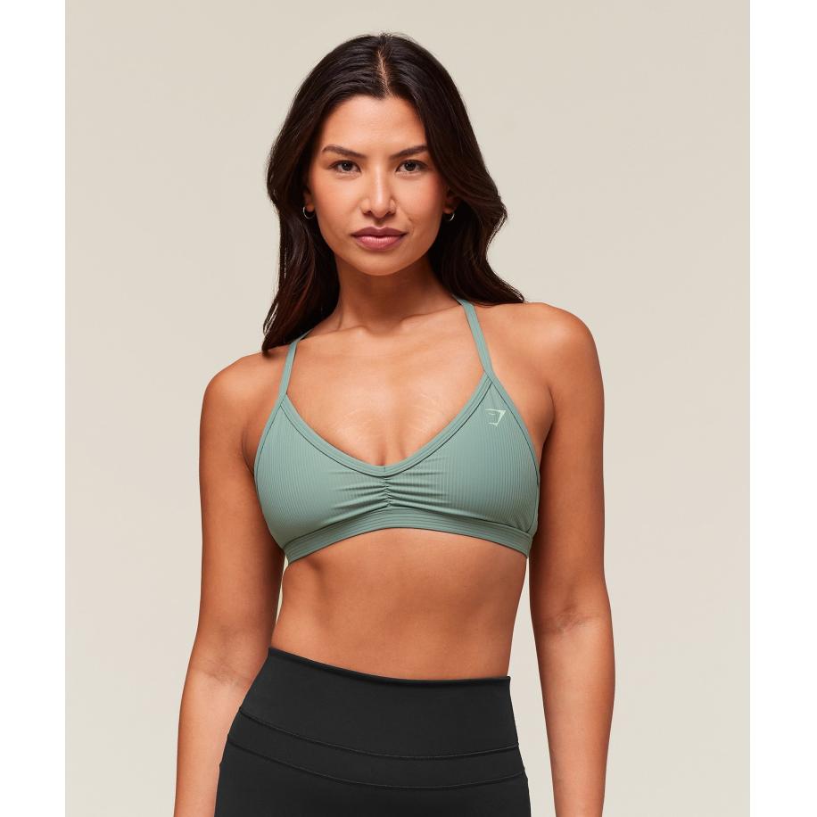 Gymshark Ribbed Minimal Sports Bra Celeste Blue Blauw