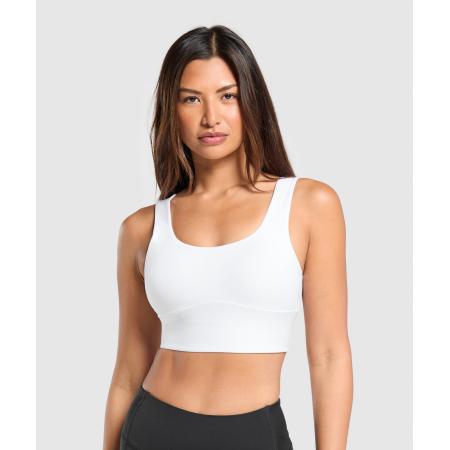 Gymshark Longline Sports Bra White