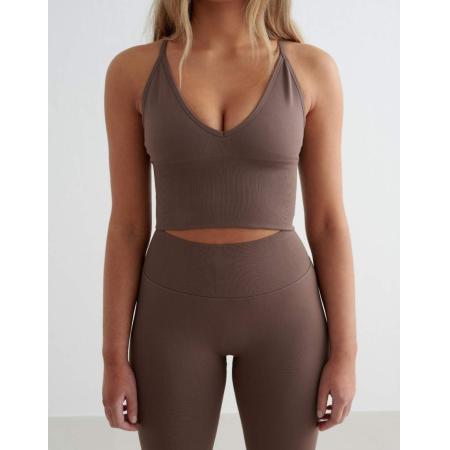 Aim'n Shape Naadloze bralette met gekruiste achterkant in macchiato bruin