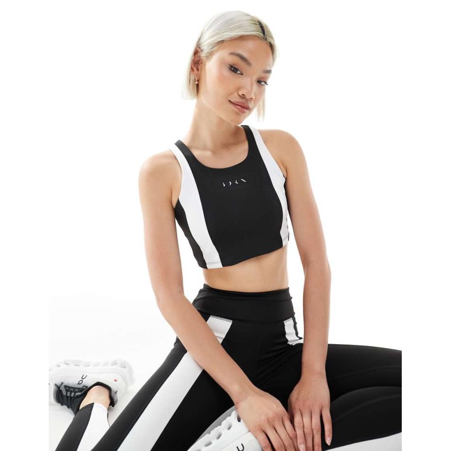 Born Living Yoga Vindi Sport bh met uitneembare vulling in zwart en wit-Veelkleurig Multicolor