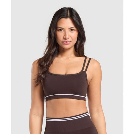 Gymshark Contrast Seamless Sports Bra Heritage Brown