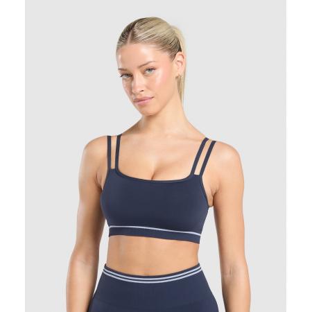 Gymshark Contrast Seamless Sports Bra Heavy Blue