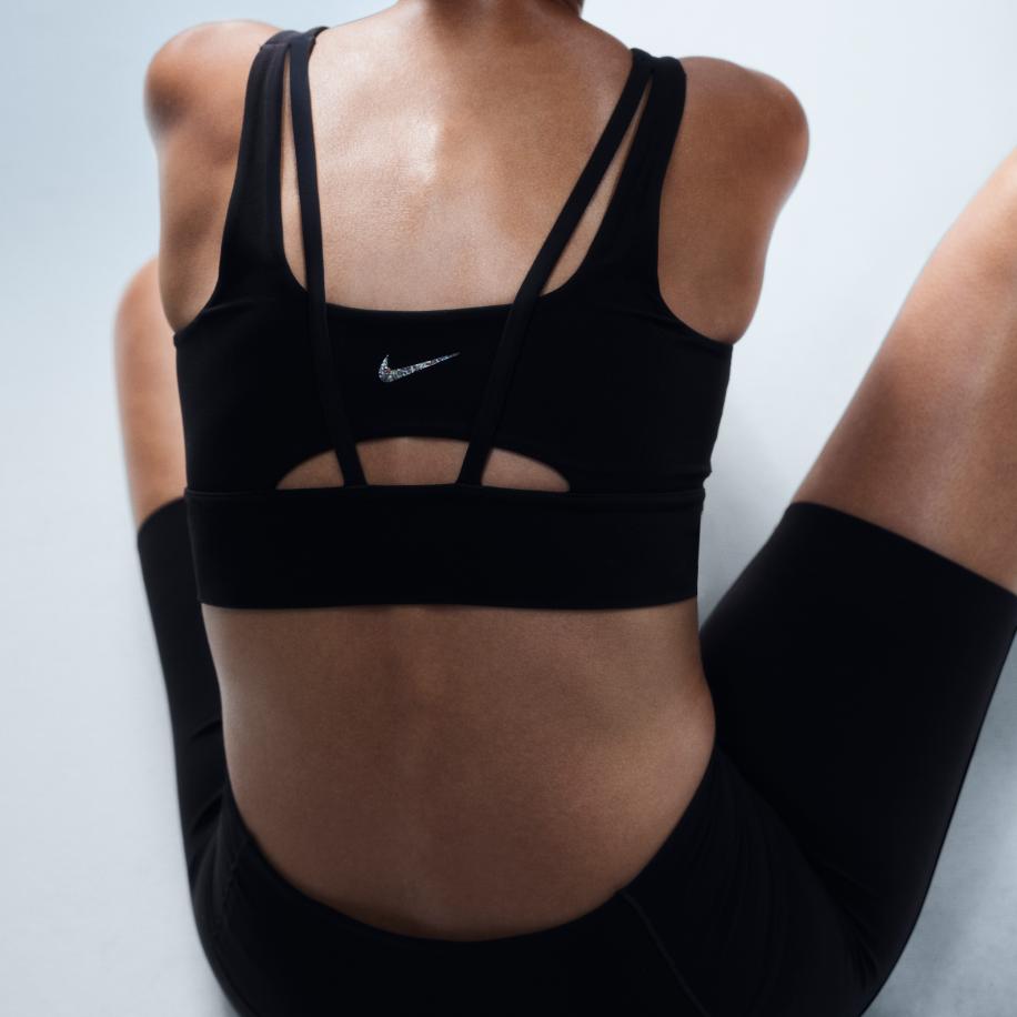 Nike Zenvy lange sport-bh met vulling en medium ondersteuning - Zwart Bruin