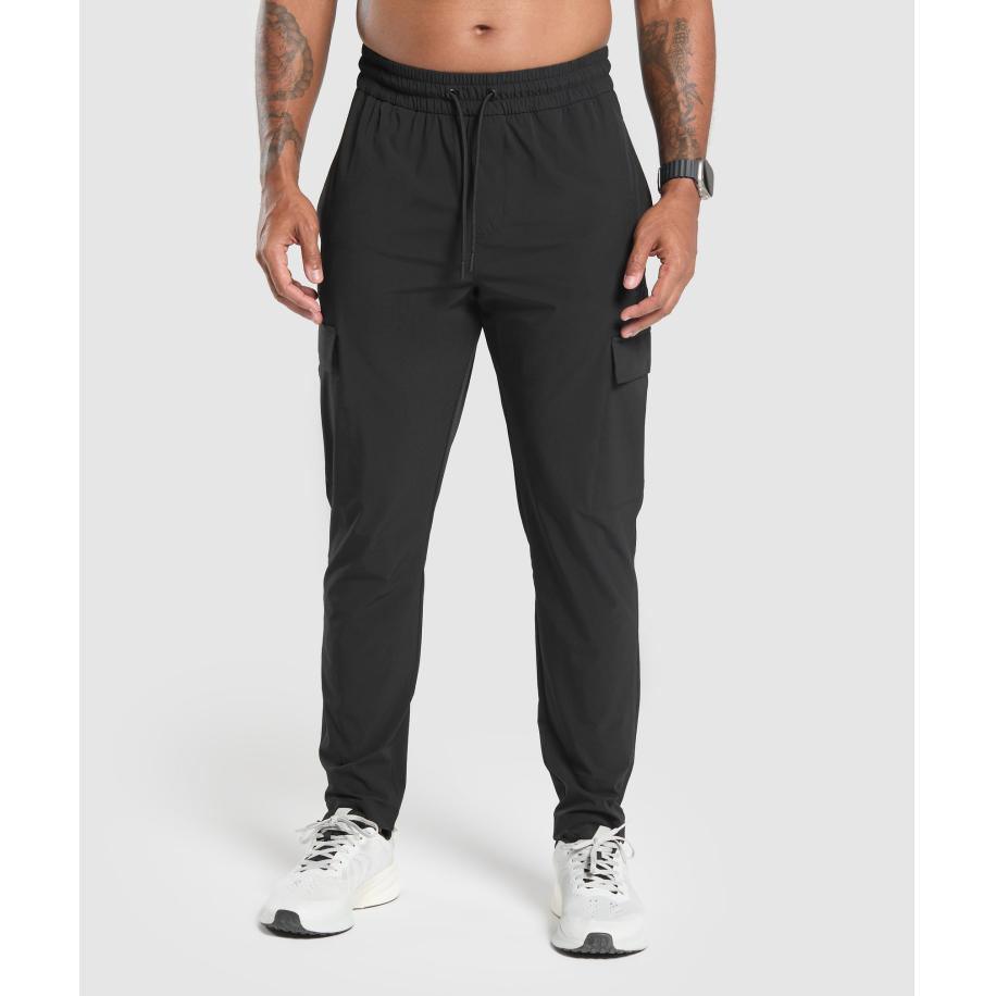 Gymshark Stretch Woven Cargo Pants Black Zwart