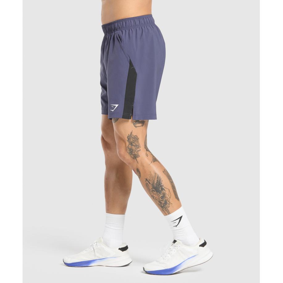 Gymshark Sport 7 Shorts Weighted Purple/Black Zwart