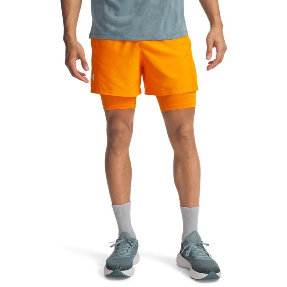 Under Armour Launch 2-in-1 herenshorts 13 cm SqUnder Armourd Oranje / SqUnder Armourd Oranje / Reflecterend L Oranje