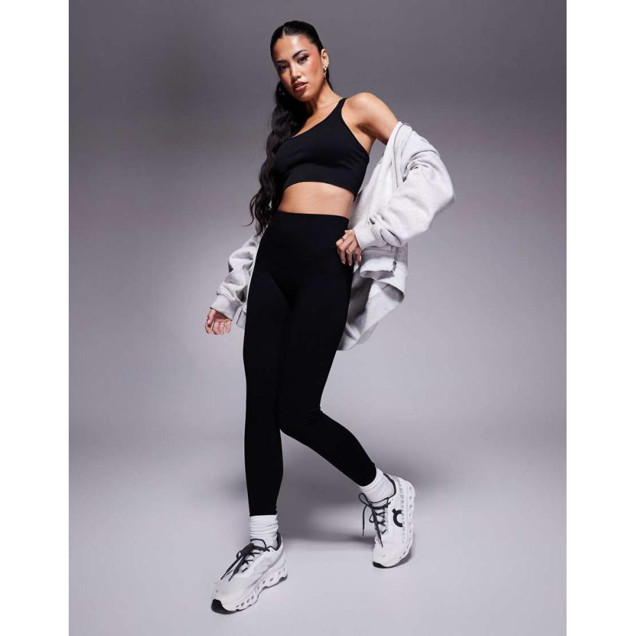 4505 Naadloze fitnesslegging met hoge taille in zwart Zwart