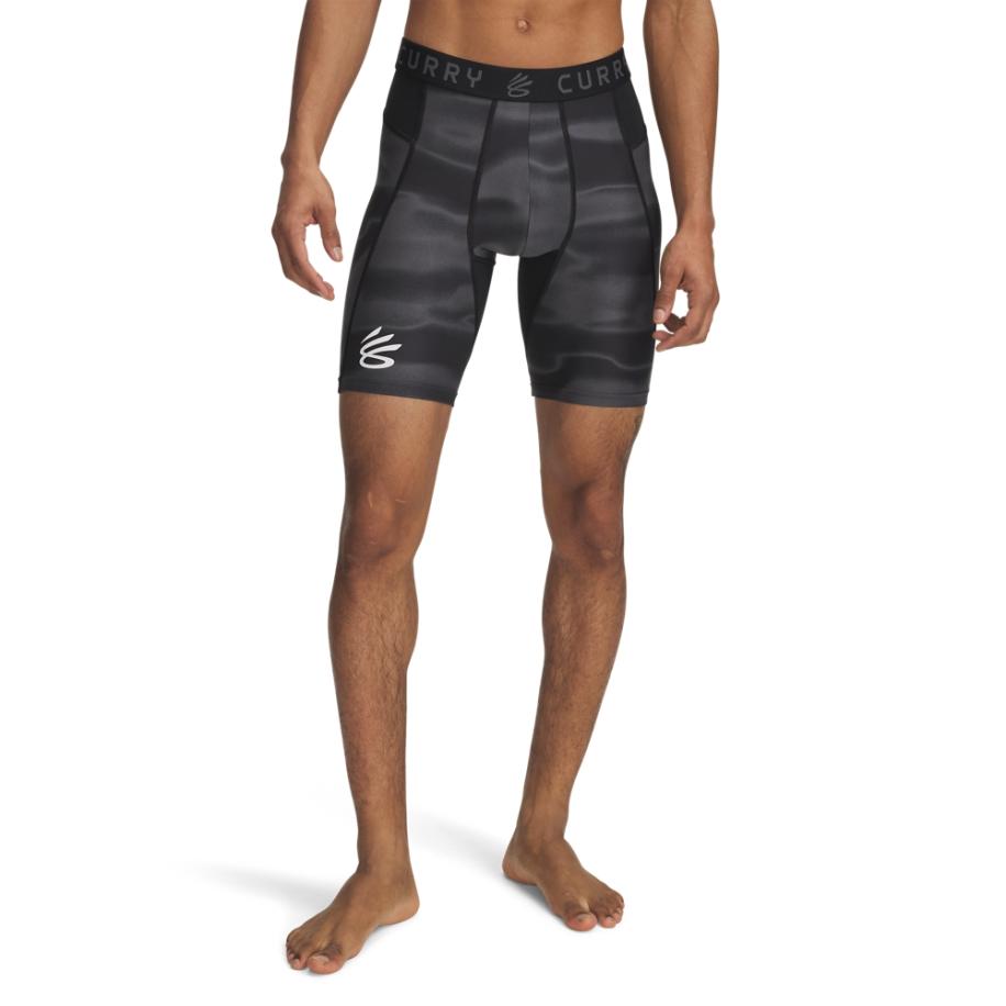 Curry HeatGear® Herenshorts 23 cm Zwart / Castlerock / Wit M Zwart
