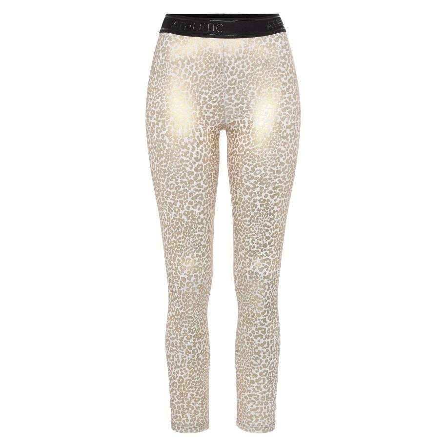 Lascana LASCANA ACTIVE Sportbroek goudgeel / zwart / offwhite -