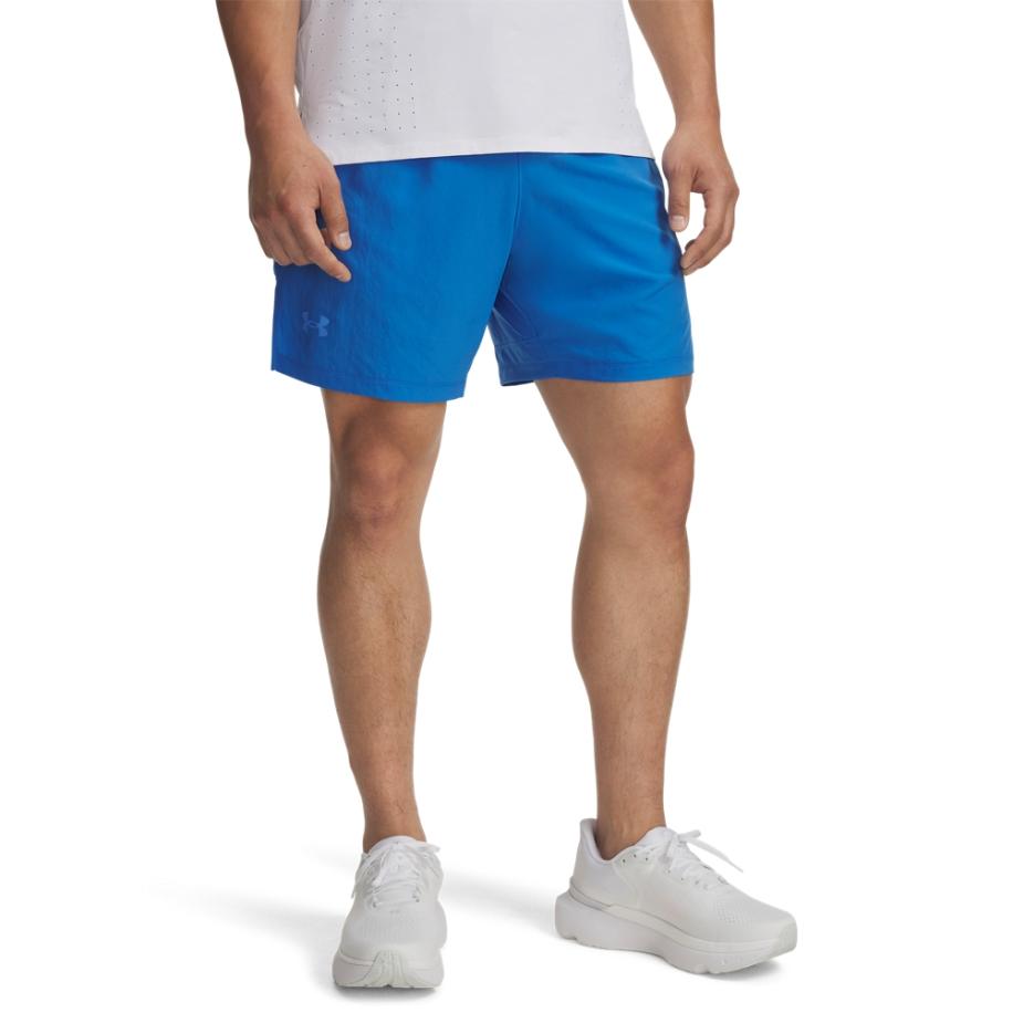Under Armour Launch Elite 2-in-1 herenshorts 18 cm Blauw Atlantis / Washed Marineblauw / Reflecterend L Blauw