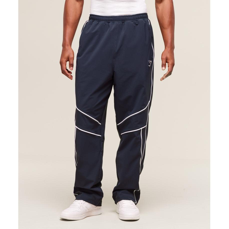 Gymshark Retro Crinkle Track Pants Heavy Blue Blauw