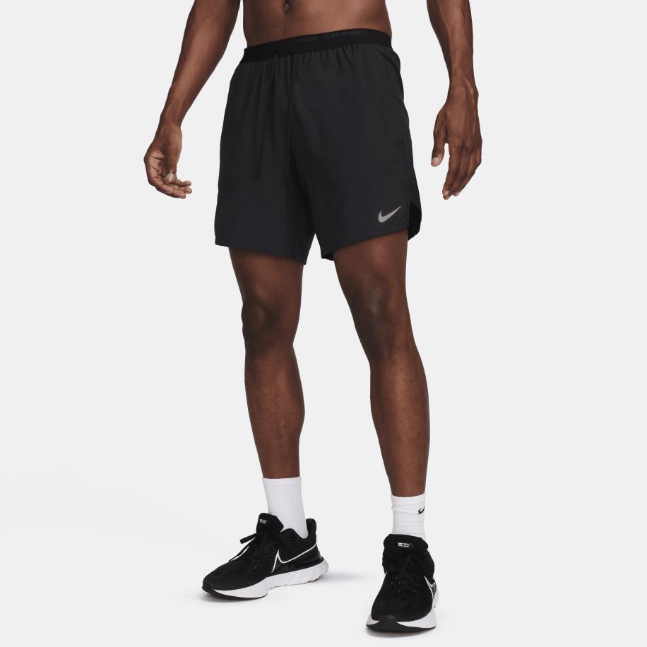 Nike Stride Dri-FIT 2-in-1 hardloopshorts voor heren (18 cm) - Zwart Zwart