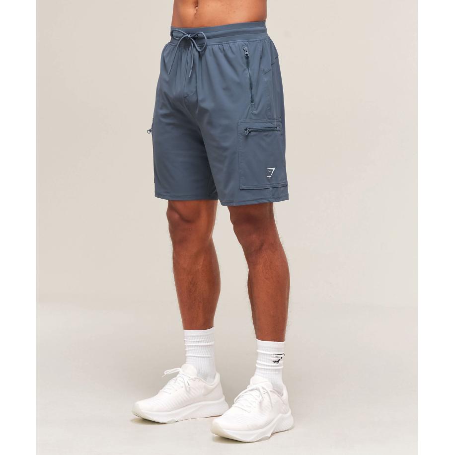 Gymshark Rest Day 6 Cargo Shorts Titanium Blue Blauw
