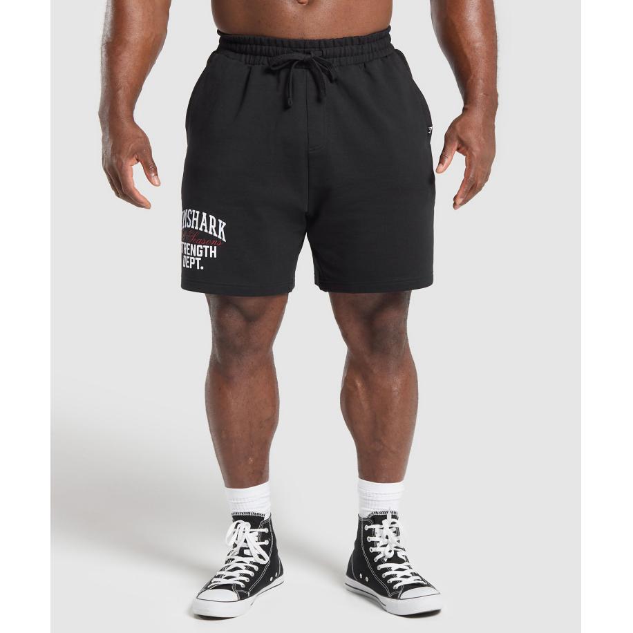 Gymshark Trophy Graphic Shorts Black Zwart