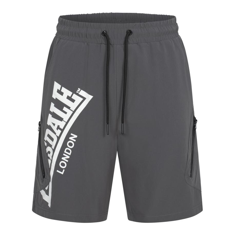 LONSDALE Sportbroek Alresford donkergrijs / wit Grijs