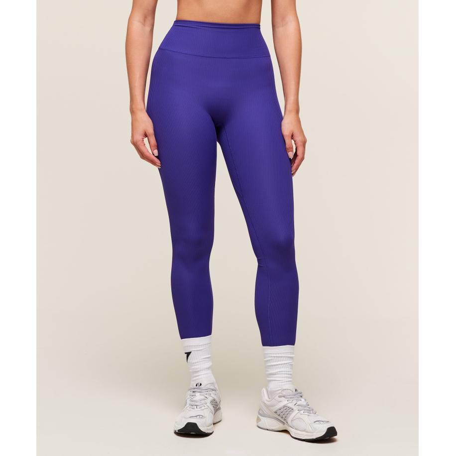 Gymshark Ribbed Contour Leggings Cobalt Purple Paars