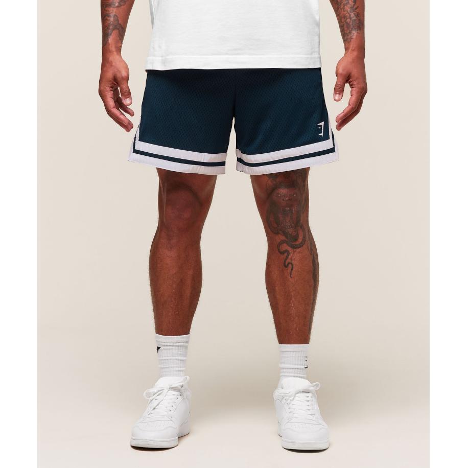 Gymshark Campus Mesh Shorts Navy Blauw