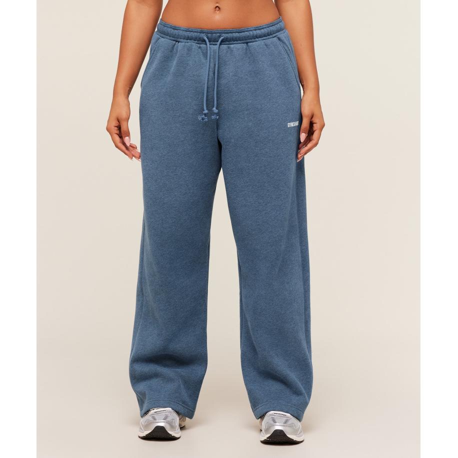 Gymshark Cosy Luxe Straight Leg Joggers Compound Blue Marl Blauw