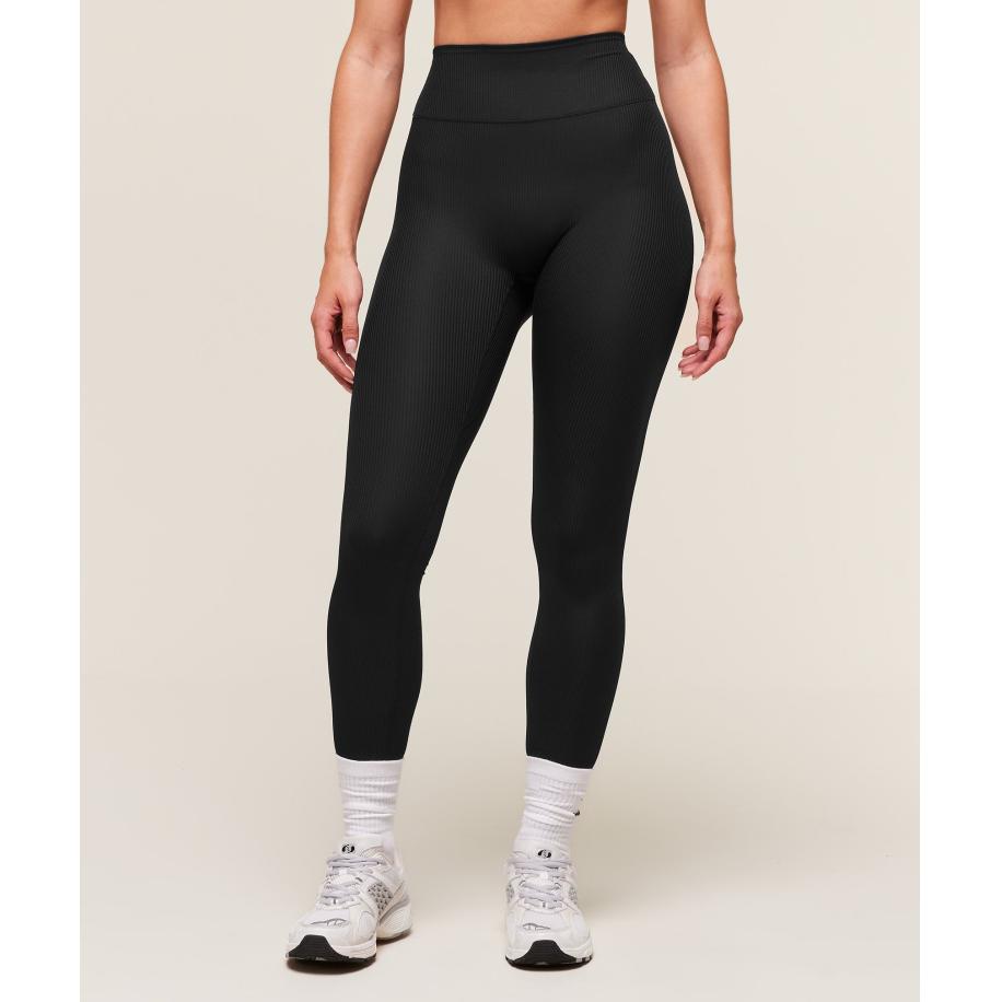Gymshark Ribbed Contour Leggings Black Zwart