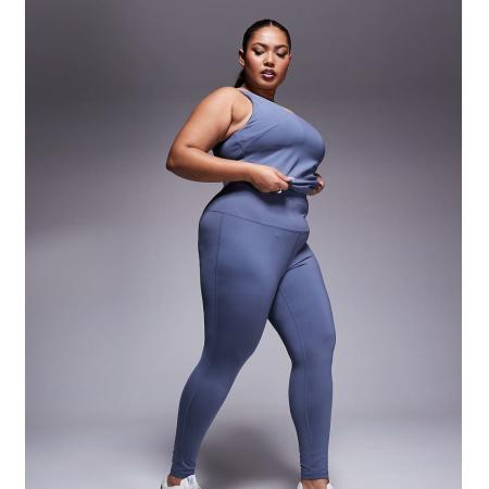 4505 Curve Hardlooplegging met hoge taille en telefoonzakje met rits in korenbloemblauw