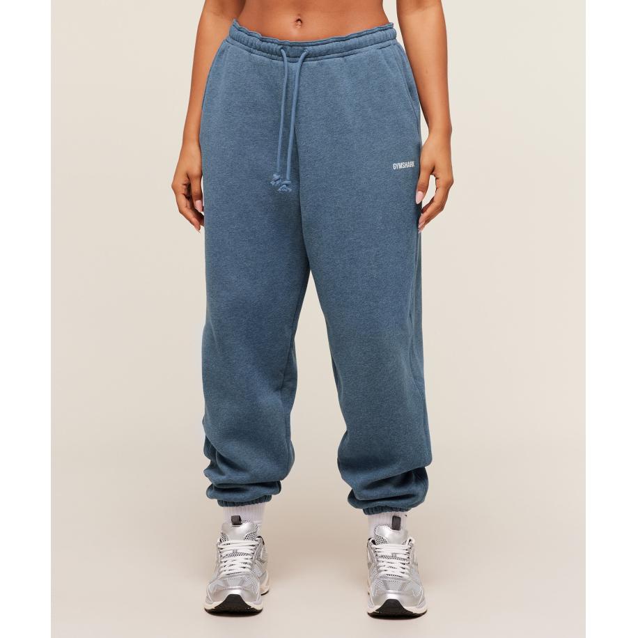 Gymshark Cosy Luxe Cuffed Joggers Compound Blue Marl Blauw