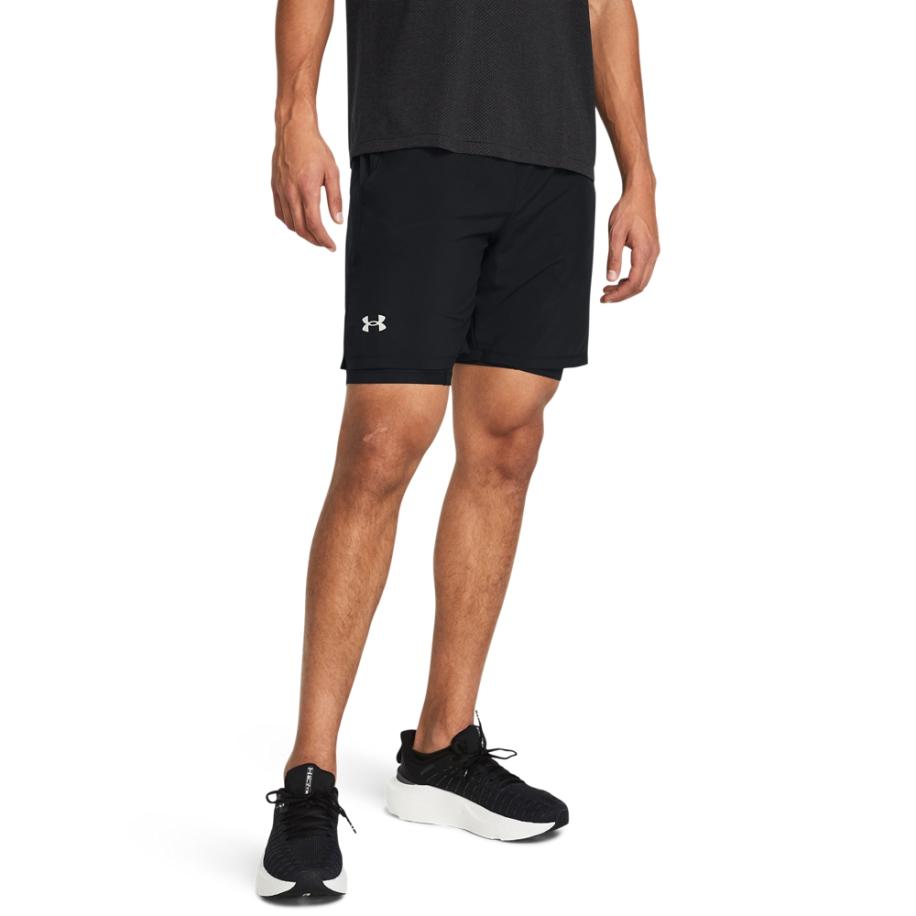 Under Armour Launch 2-in-1 herenshorts 18 cm Zwart / Zwart / Reflecterend XXL Zwart
