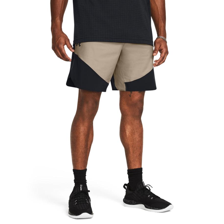 Under Armour Vanish Elite Hybrid Herenshorts 22 cm Timberwolf Taupe / Zwart / Zwart XS Bruin