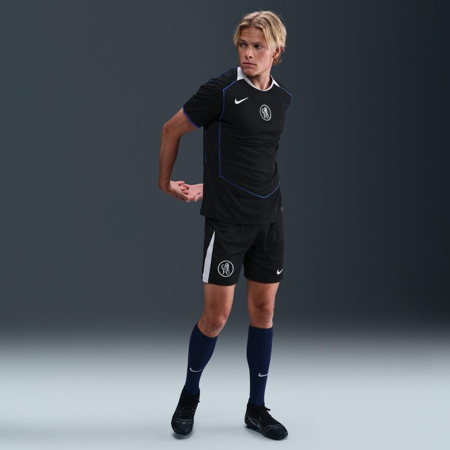 Chelsea FC 2025/26 Stadium Derde Nike Total 90 replicavoetbalshorts met Dri-FIT voor heren - Zwart Zwart