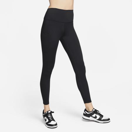 Nike One 7/8-legging met zakken en hoge taille voor dames - Zwart