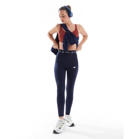 adidas Training Techfit Vormende 7/8 legging in marineblauw-Zwart