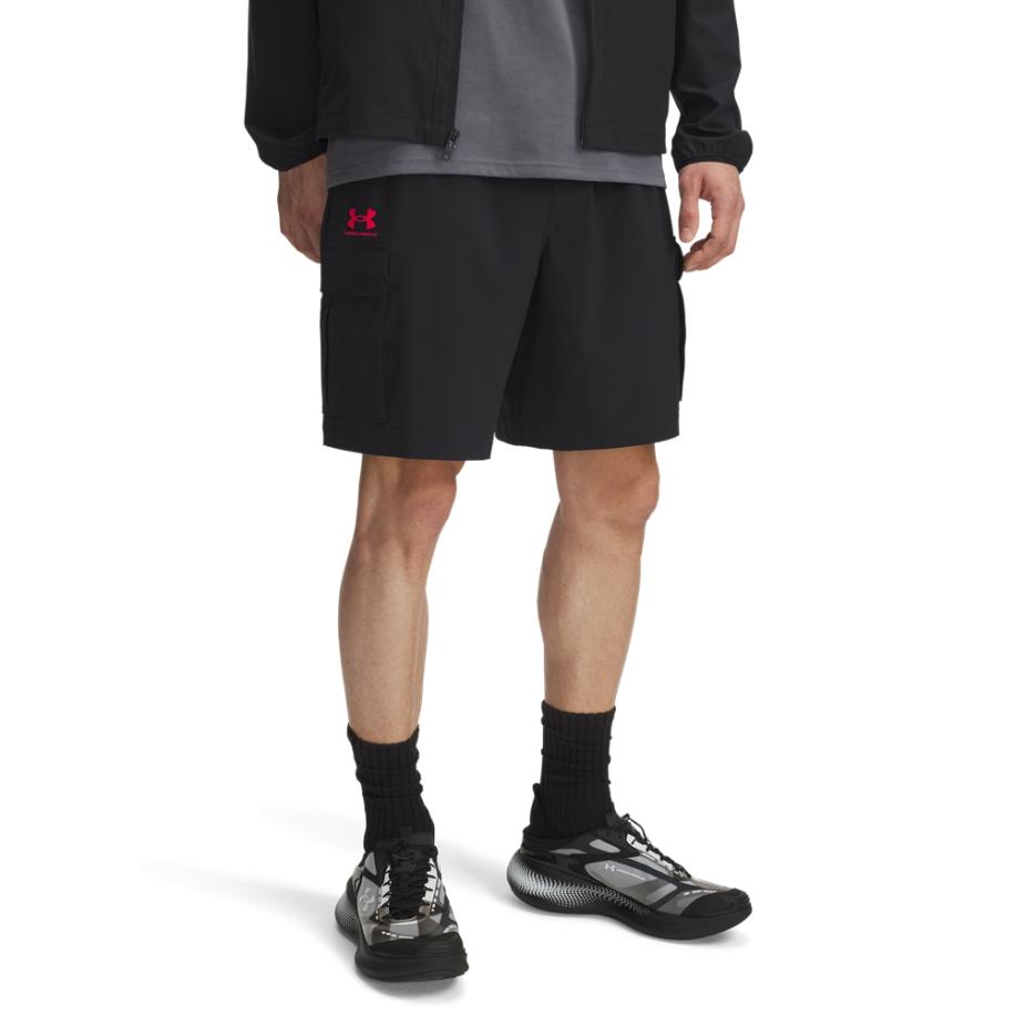 Under Armour Vibe Woven Cargoshorts voor heren 20 cm Zwart / Racer Rood L Zwart