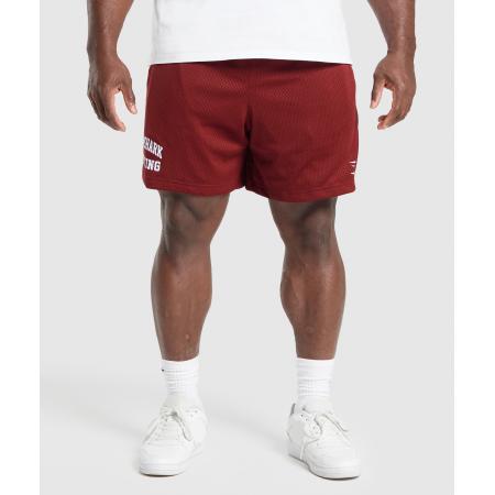 Gymshark Lifting Mesh 7 Shorts Sets Red