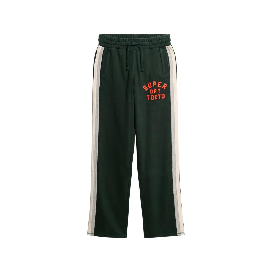 Superdry Sportbroek Vintage Athletic grijs / spar / oranje / wit Groen